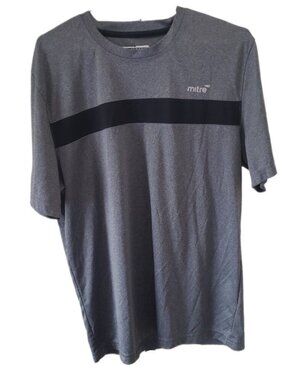 Mitre Proflow Men's Gray with Black Stripe Short Sleeve Activewear Shirt